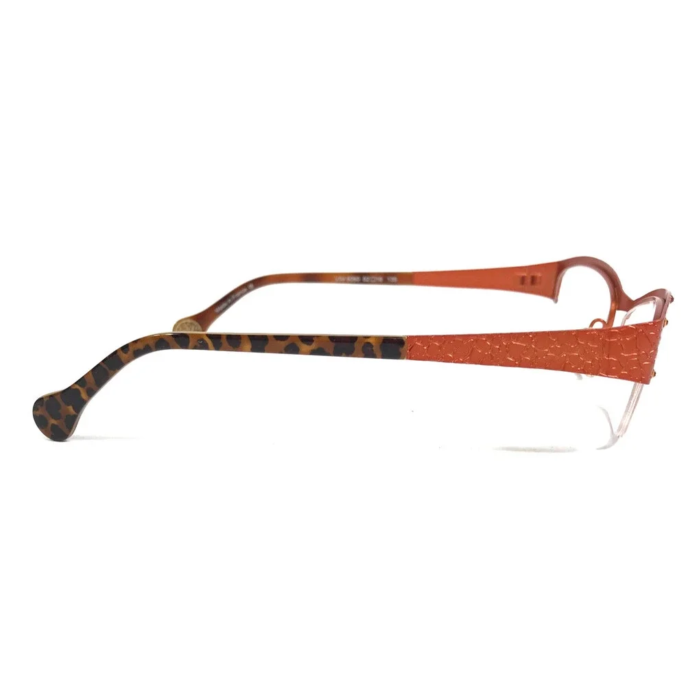 BOZ Eyeglasses Frames VIM 6060 Orange Cracked Earth Pattern Crystals 52-18-135